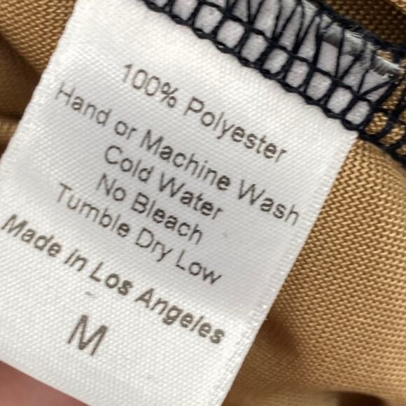 Lucy in the Sky Ruched Bodycon Halter Mini Dress Mesh Sheer Black Over Gold M - Picture 7 of 7